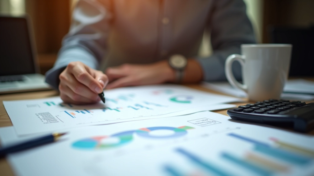 Graphiques économiques affichés sur écran de bureau moderne avec données statistiques